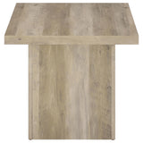 Devar 2-piece square coffee and end table set in distressed pine angled view