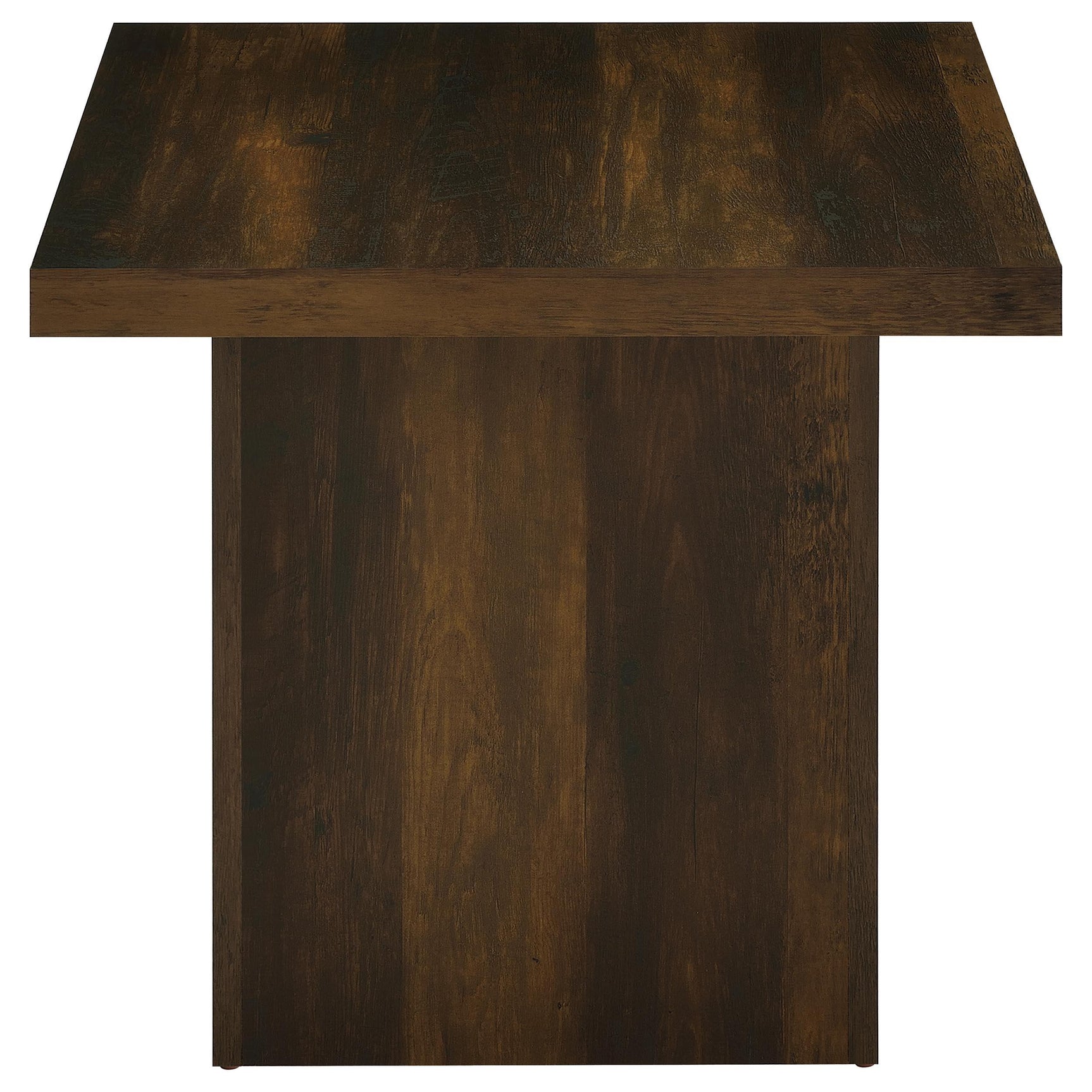 Detail of dark pine finish and rustic grain