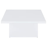 Detail of thick square tabletop