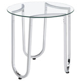Beller 2-piece Round Tempered Glass Top Coffee Table Set Chrome