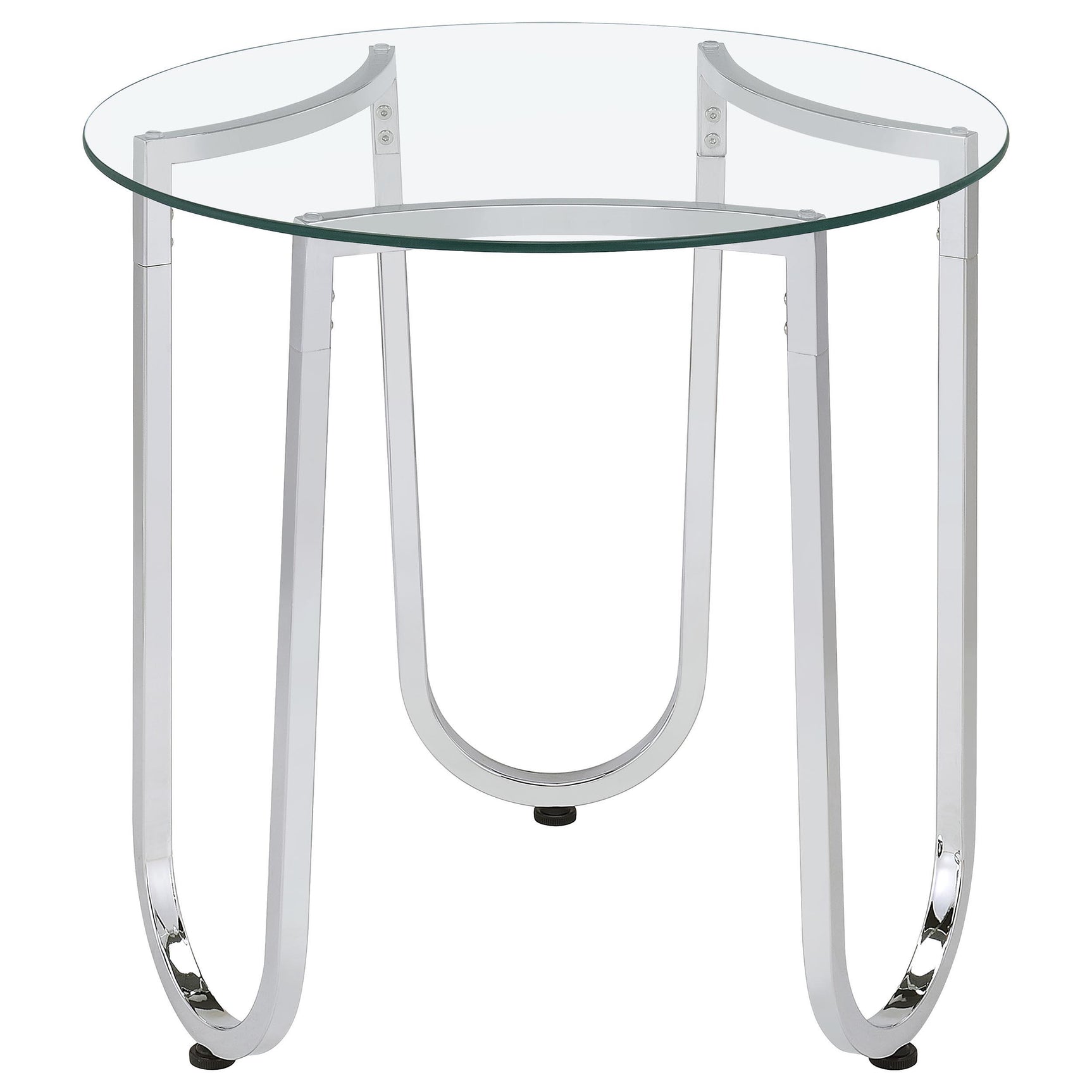 Beller 2-piece Round Tempered Glass Top Coffee Table Set Chrome