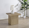 Side angle of Devar Square Engineered Wood Side End Table latte tone