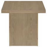 Devar side end table with visible plastic glides on legs