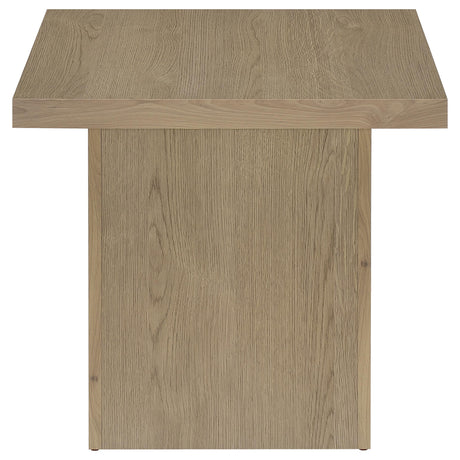 Finished latte surface grain detail on Devar table