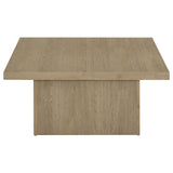 End table angled view highlighting structural design