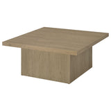 Edge detail of the square coffee table