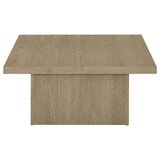 Back view of coffee table showing construction