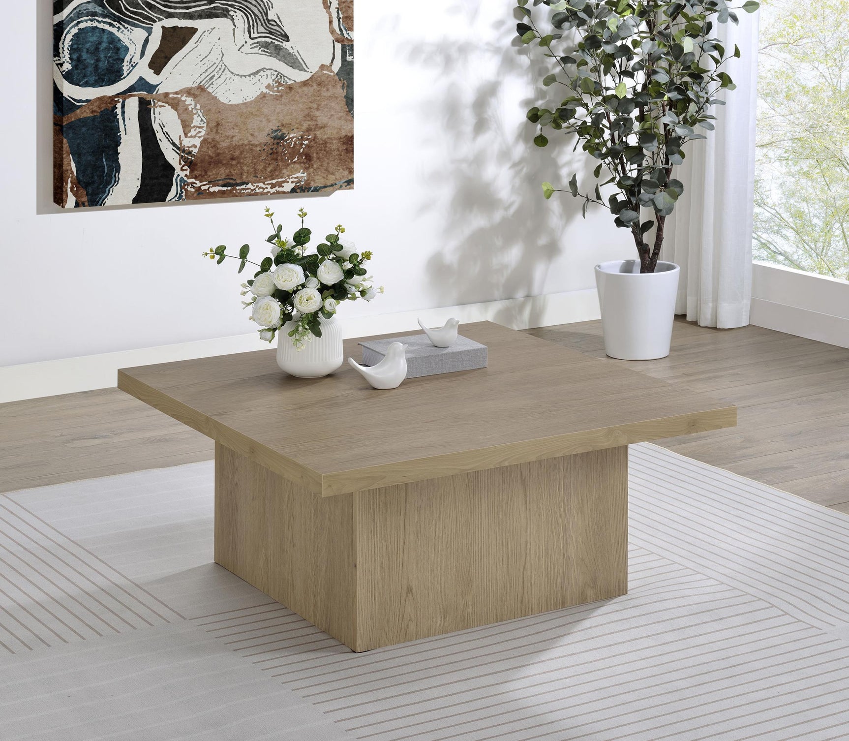 Close-up of melamine wood grain veneer surface