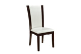 Side view of full Daisy Espresso dining set with 6 chairs