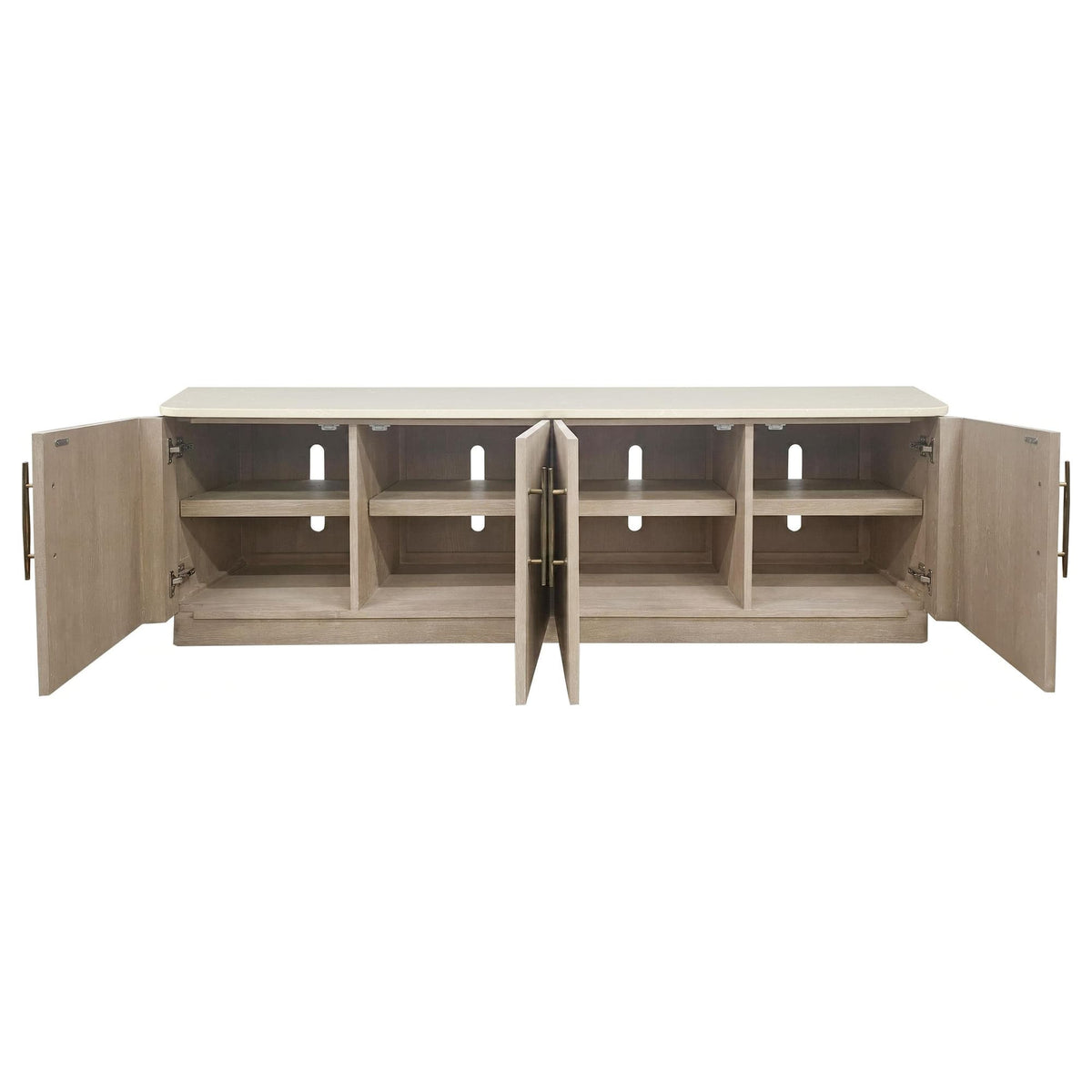 Lucaire 4-Door TV Stand for TVs up to 77 Inches Honed Cream and Sandstone — product image 4