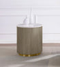 Close-up of white marble top on Jason side table