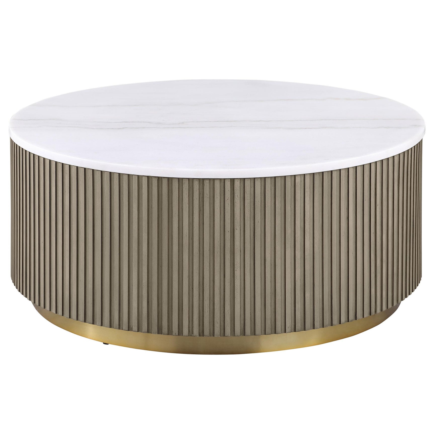 Detail of metal ring accent on table base