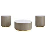Jason coffee table white marble top close-up