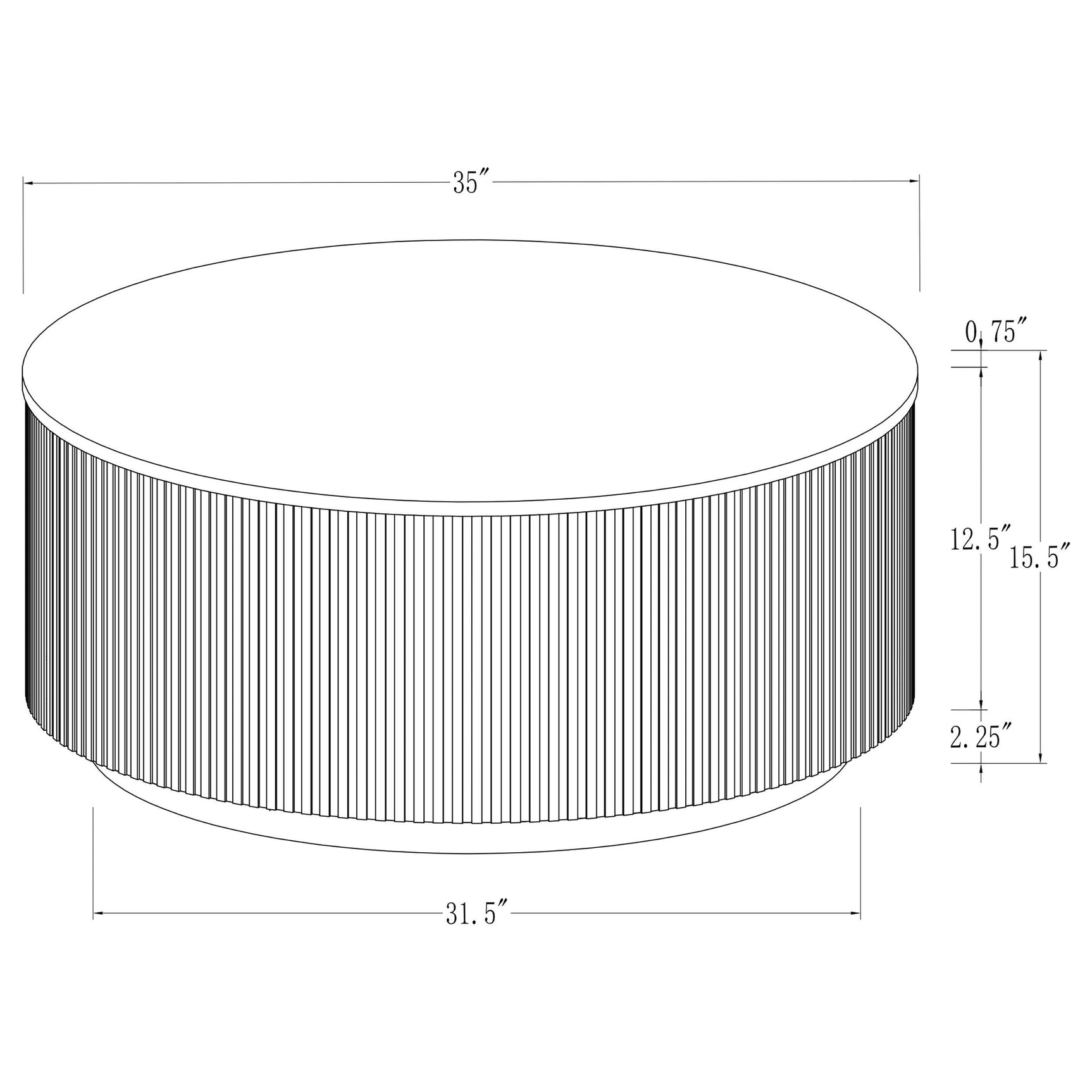 Top view of Jason coffee table white marble surface