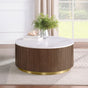 Jason round coffee table white marble close-up top detail