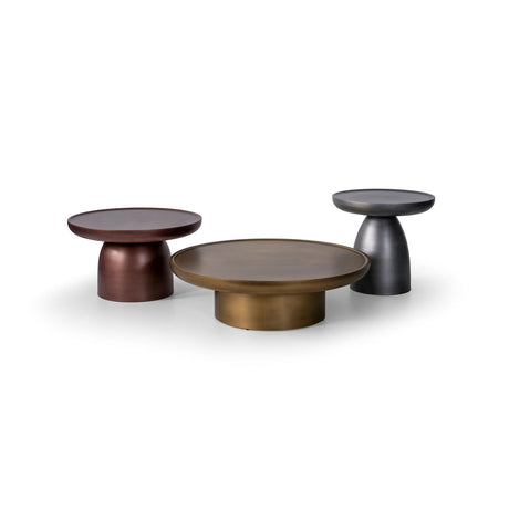 Malena 3-piece nesting coffee table set with gold, bronze, silver finishes