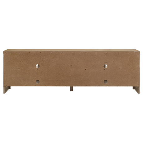 Interior shelving of TV stand for media components