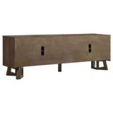 Trotter TV stand 71-inch four-door brown wood media console front view