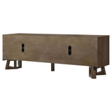 Trotter TV stand 71-inch four-door brown wood media console front view