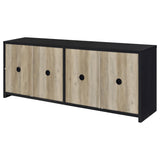 Open door showing hidden drawer inside