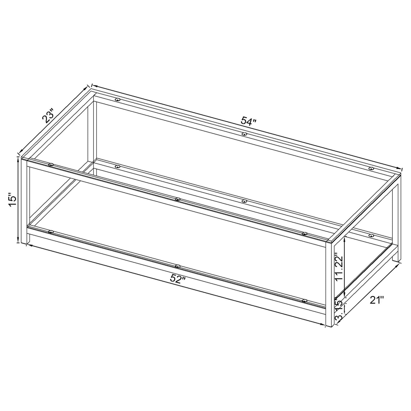 Top view of Trini end table black nickel and glass surface