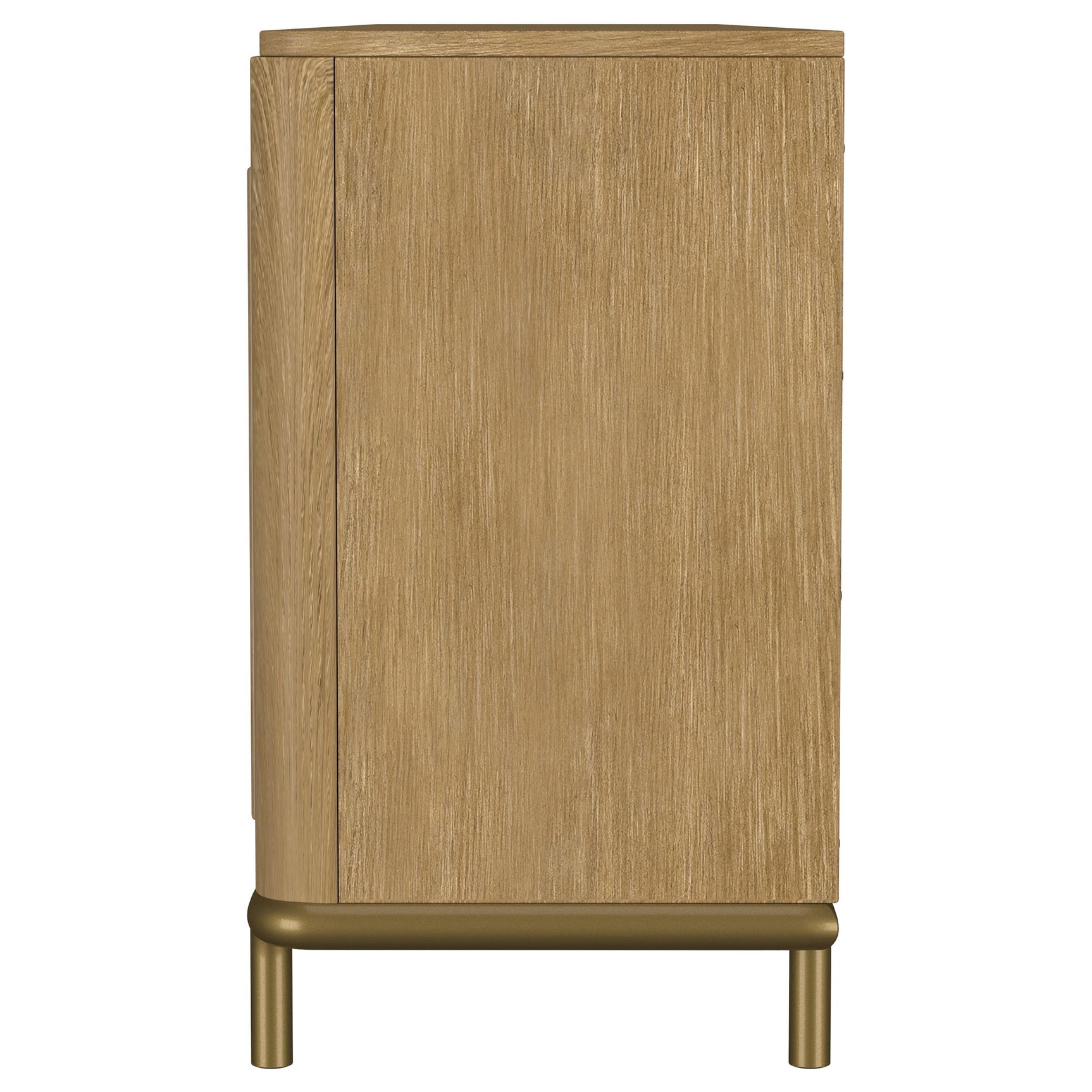 Drawer detail with wood finish on Arini TV Stand