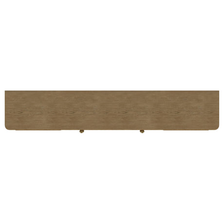 Rattan weave close-up on TV Stand door panel
