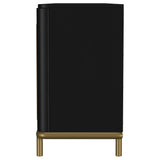 Top surface view of black TV stand