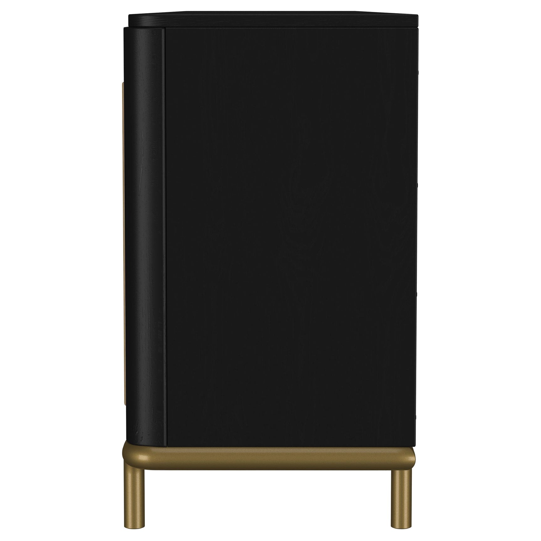 Top surface view of black TV stand
