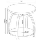 Dacre Round Engineered Wood Top Side End Table Greige