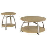 Dacre coffee table round top and lower shelf