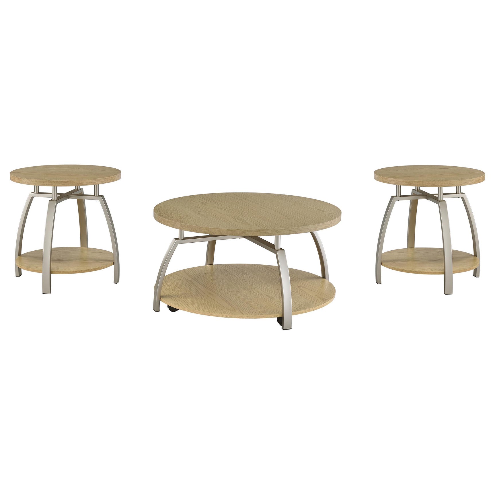 Close-up of Dacre coffee table surface and curved metal leg