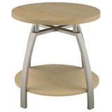 Dacre coffee table with decorative items on top and lower shelf