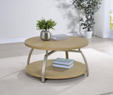 Close-up of Dacre coffee table curved metal legs