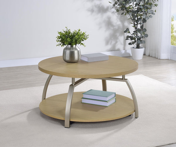 Close-up of Dacre coffee table curved metal legs