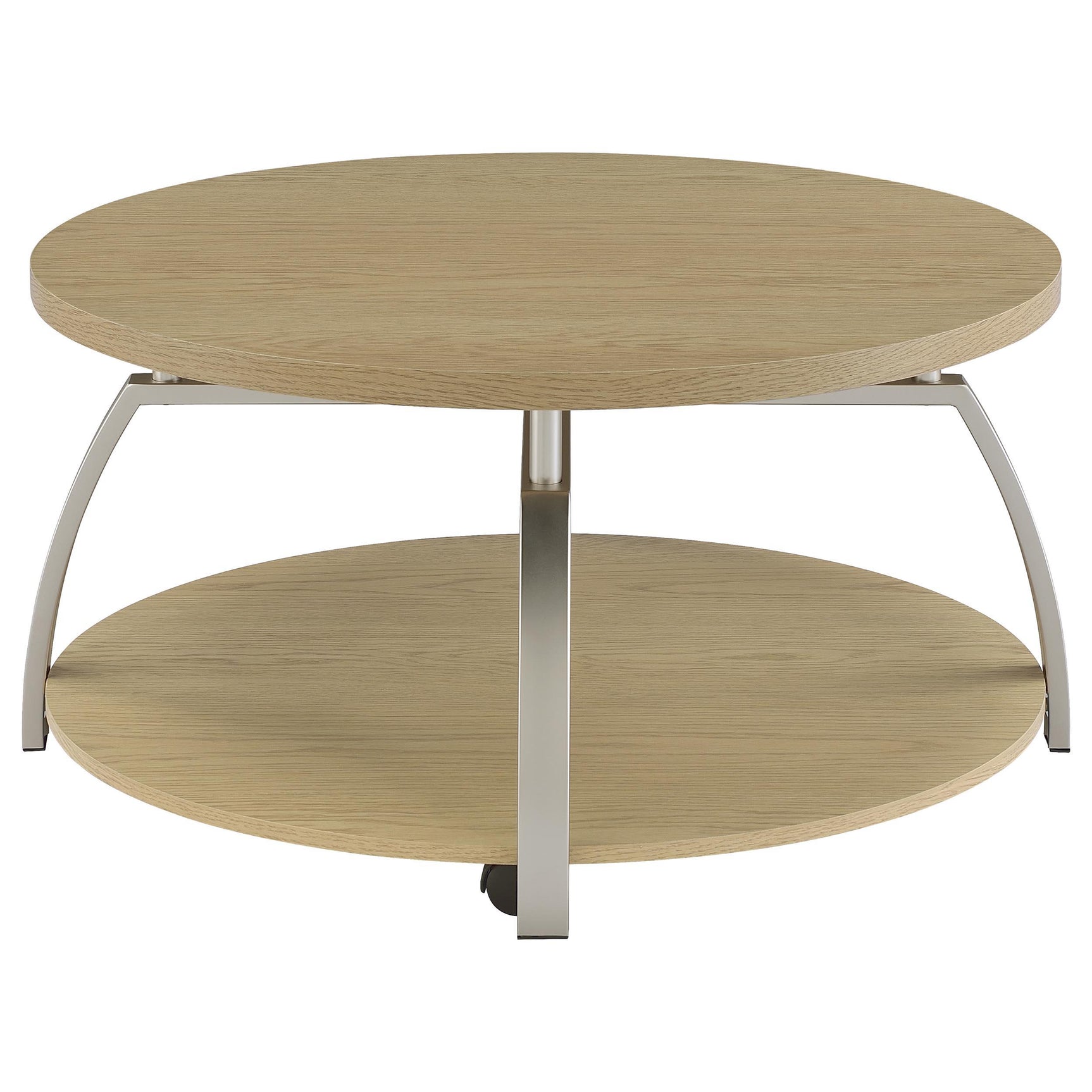 Plastic floor glide detail on coffee table leg