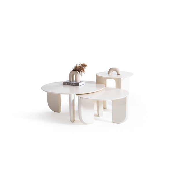 Olena cream large coffee table front angle