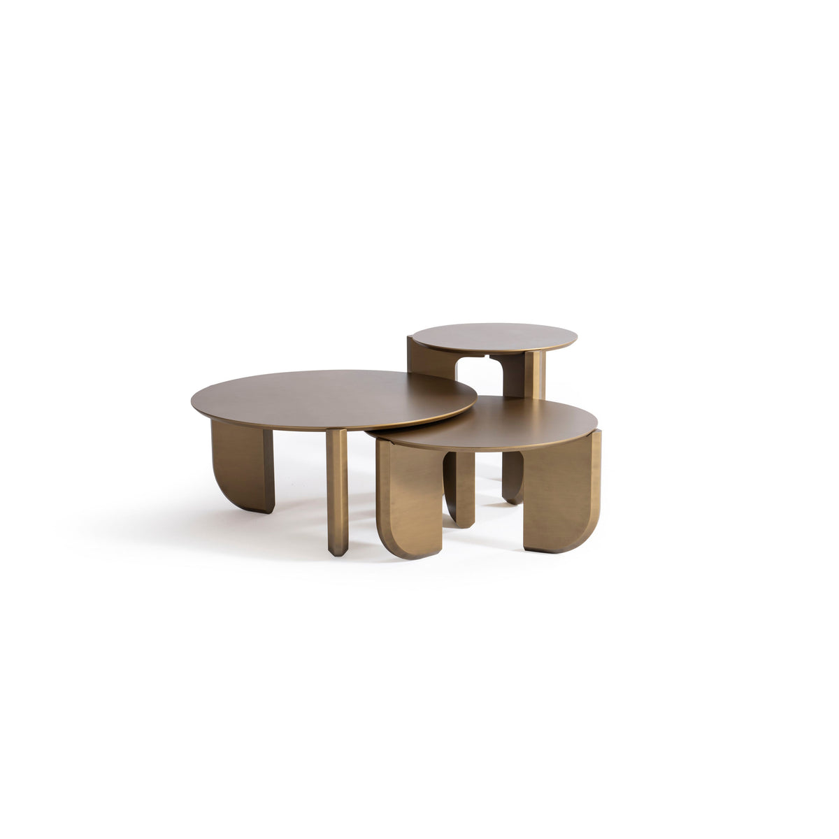 Olena Gold 3-piece coffee table set angled view