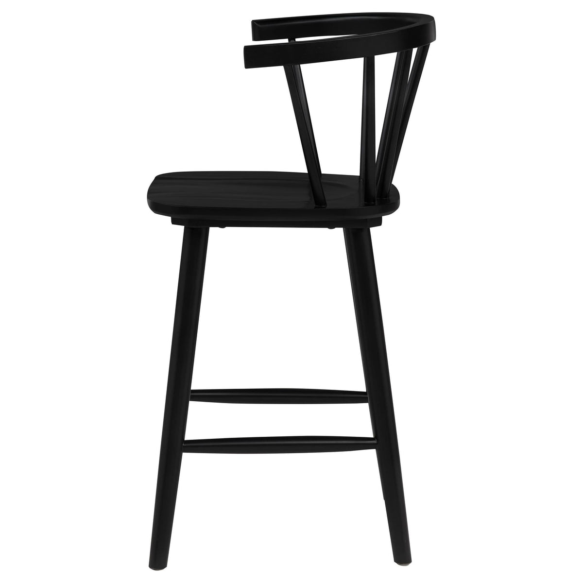 Jeffries 2-Piece Curved Spindle-Back Counter Chair Set Black — product image 5