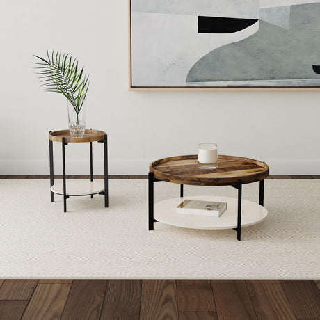 Adhvik coffee table styled in modern living room