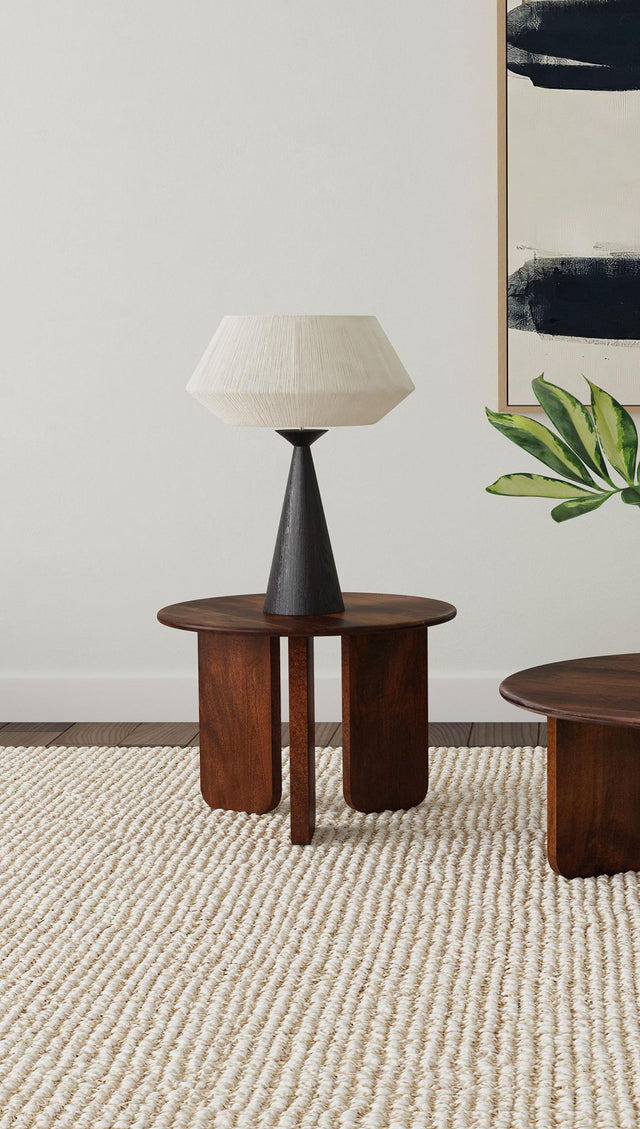 Side view showing angled slab legs