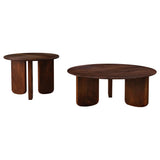 Dale coffee table angled side view showing base