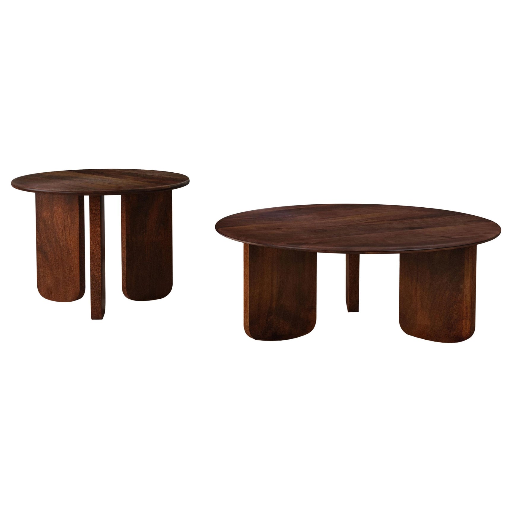 Dale coffee table angled side view showing base