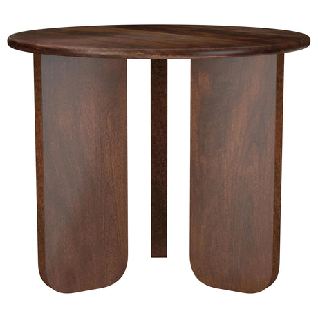 Dale end table close-up of angled slab legs