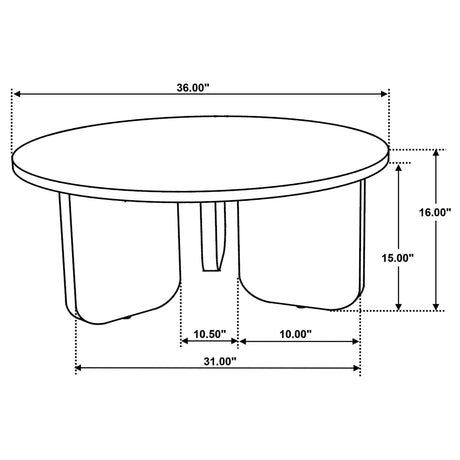 Overall view of both tables together in modern living space