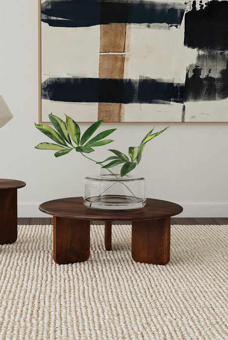 Dale Coffee Table showing angled slab legs