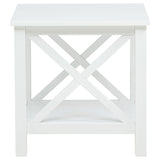 Bright white finish on coffee table surface