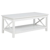 Assembled coffee and end table set in living room setting