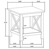Overall view showing dimensions of coffee table