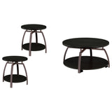 Dacre coffee table top detail showing dark charcoal laminate